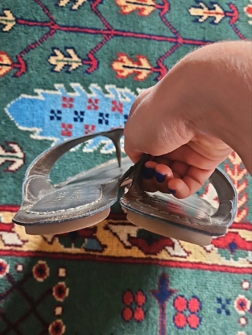 Jamie Haller Olive Metalic San Diego Flip Flop 37
